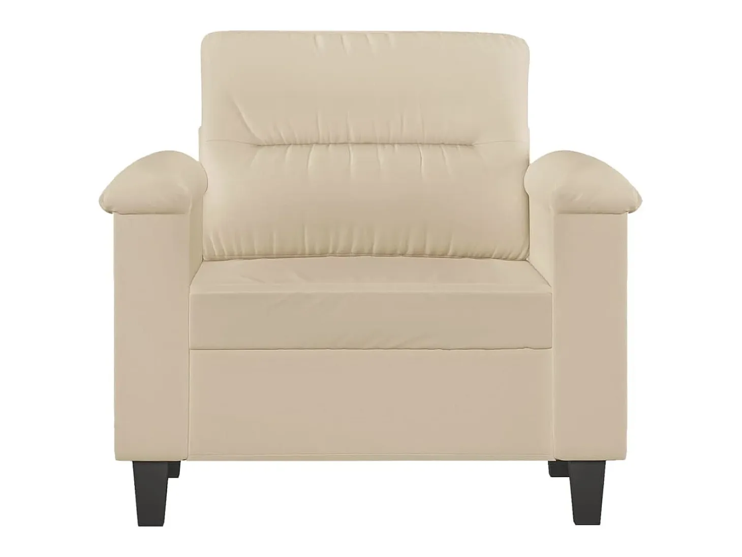 Sillón de tela de microfibra color crema 60 cm