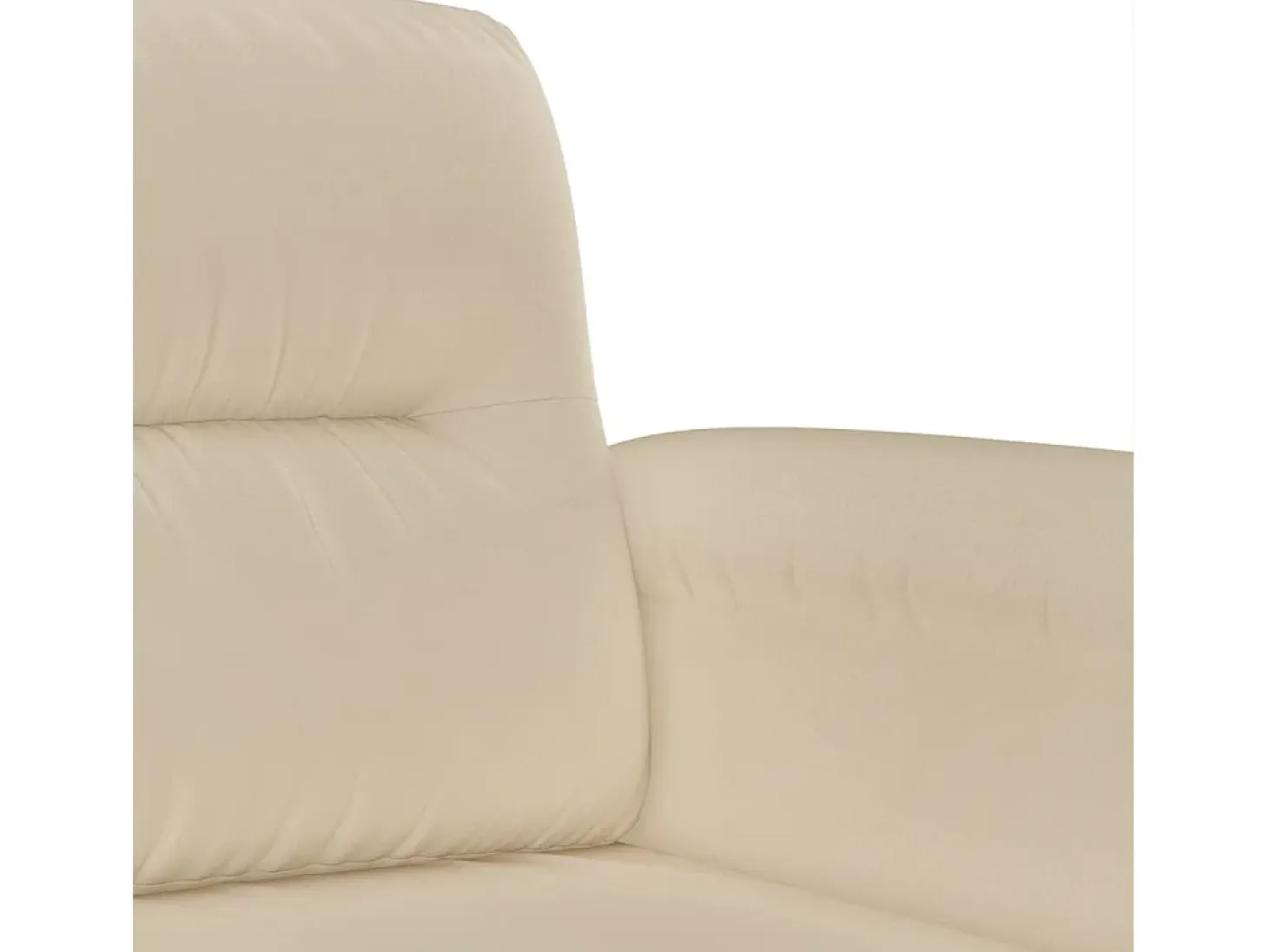 Sillón de tela de microfibra color crema 60 cm