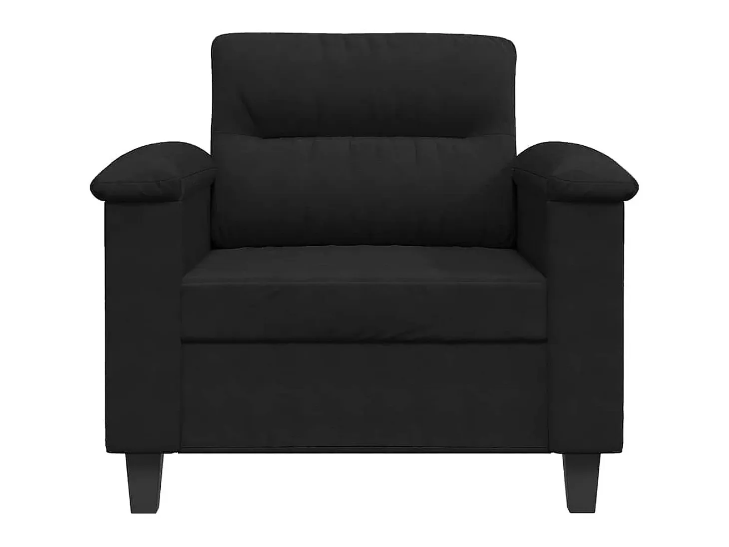 Sillón de tela de microfibra negro 60 cm