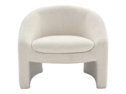 Sillón de tela de rizo blanco estilo diseño OSSANA