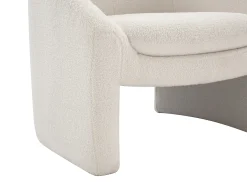 Sillón de tela de rizo blanco estilo diseño OSSANA