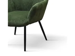 Sillón de tela efecto terciopelo verde con patas de metal antracita - MEGEVE