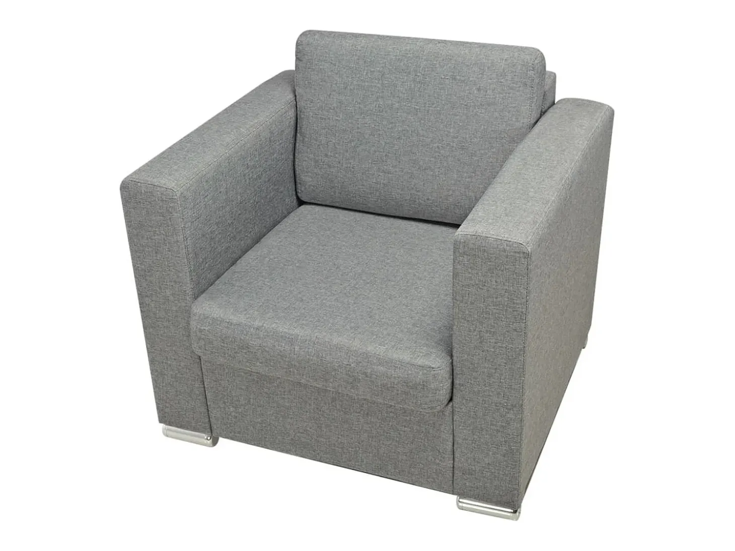 Sillón de tela gris claro