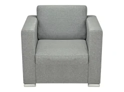 Sillón de tela gris claro