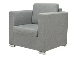 Sillón de tela gris claro