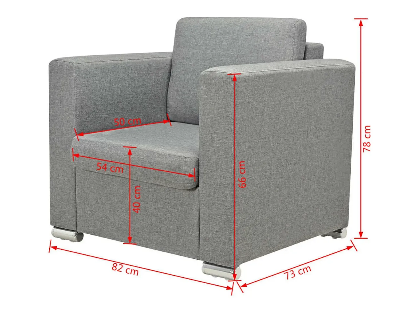 Sillón de tela gris claro