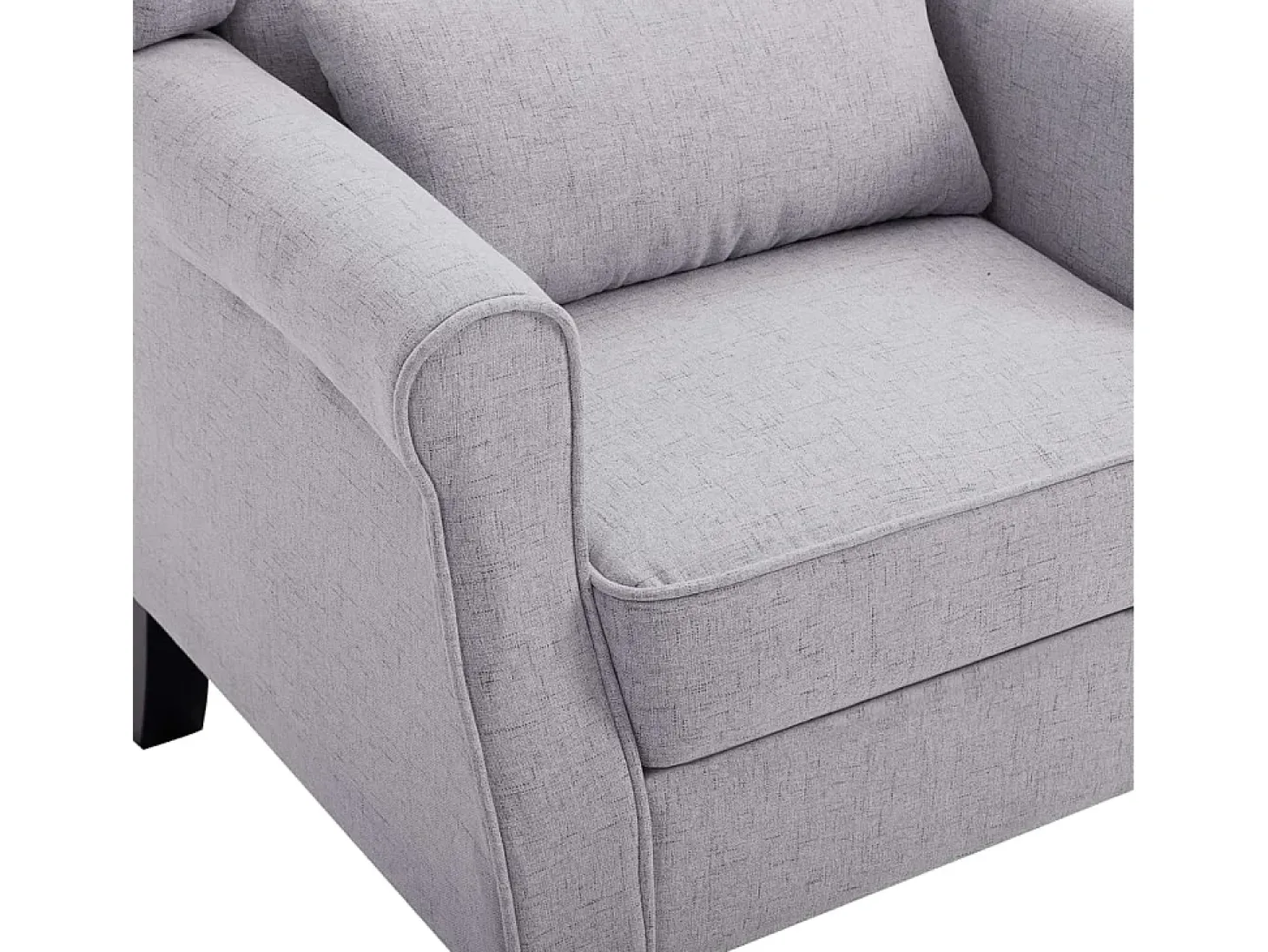 Sillón de tela gris claro
