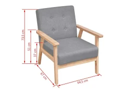 Sillón de tela gris claro