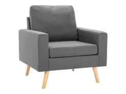 Sillón de tela gris claro