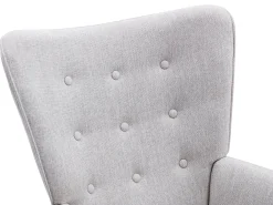 Sillón de tela gris claro de estilo escandinavo VATELY