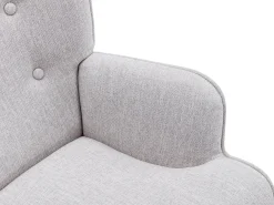 Sillón de tela gris claro de estilo escandinavo VATELY