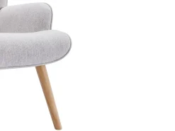 Sillón de tela gris claro de estilo escandinavo VATELY