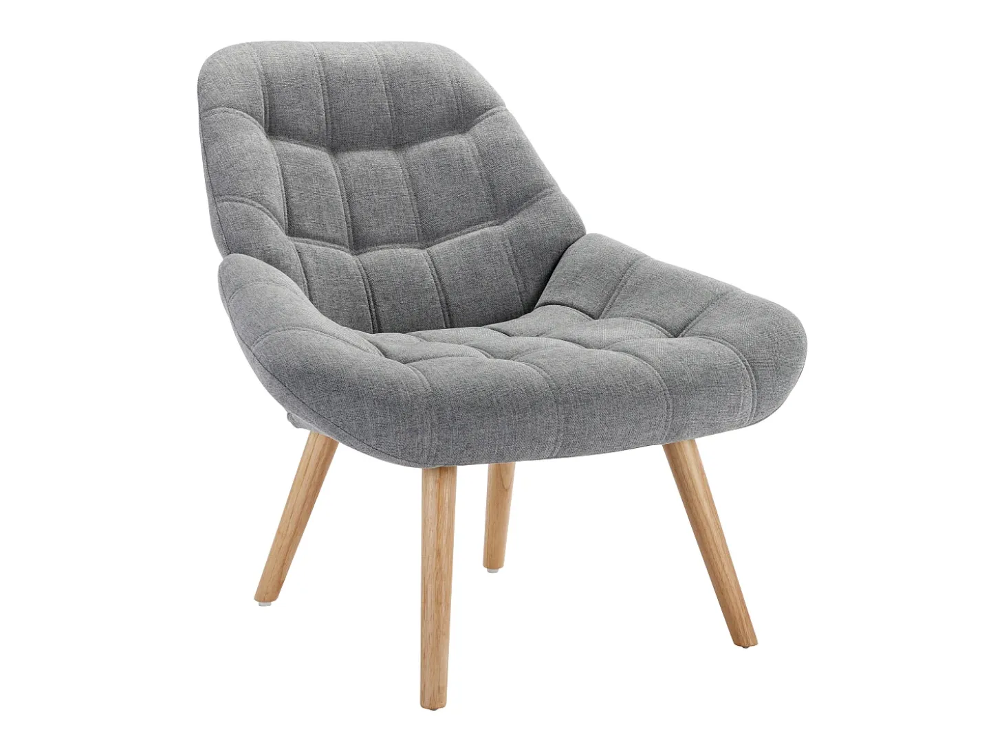Sillón de tela gris estilo escandinavo capitoné LUOSTO