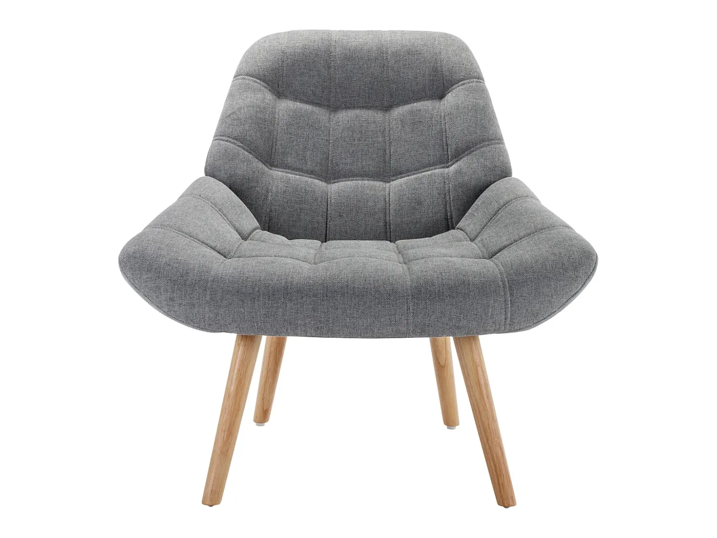 Sillón de tela gris estilo escandinavo capitoné LUOSTO