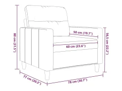 Sillón de tela gris oscuro 60 cm