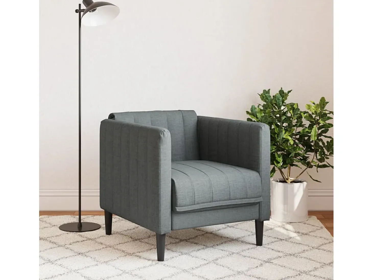 Sillón de tela gris oscuro