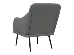 Sillón de tela gris oscuro 63x76x80 cm