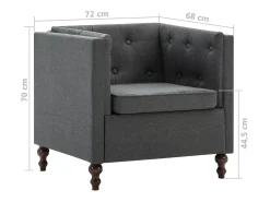 Sillón de tela gris oscuro