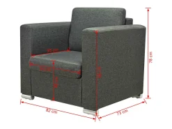 Sillón de tela gris oscuro