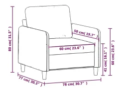 Sillón de tela gris taupé 60 cm