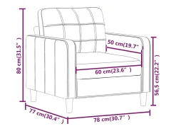 Sillón de tela gris taupé 60 cm