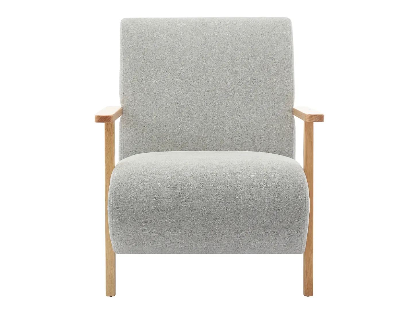 Sillón de tela gris y madera estilo contemporáneo. JULOMO