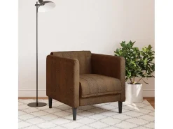 Sillón de tela marrón
