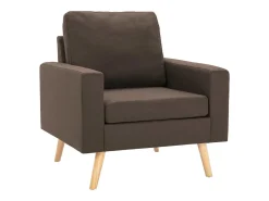 Sillón de tela marrón