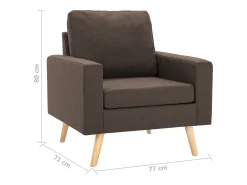 Sillón de tela marrón