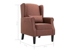 Sillón de tela marrón
