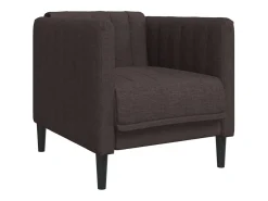 Sillón de tela marrón oscuro