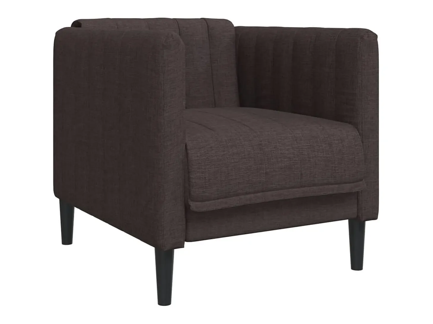 Sillón de tela marrón oscuro