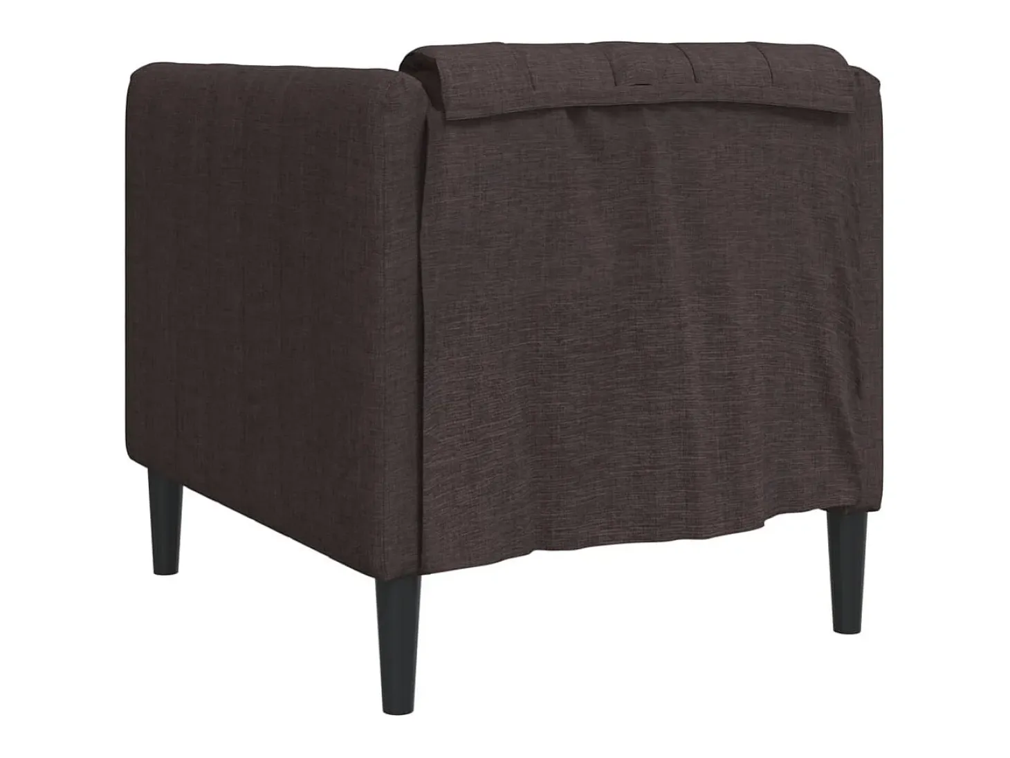 Sillón de tela marrón oscuro