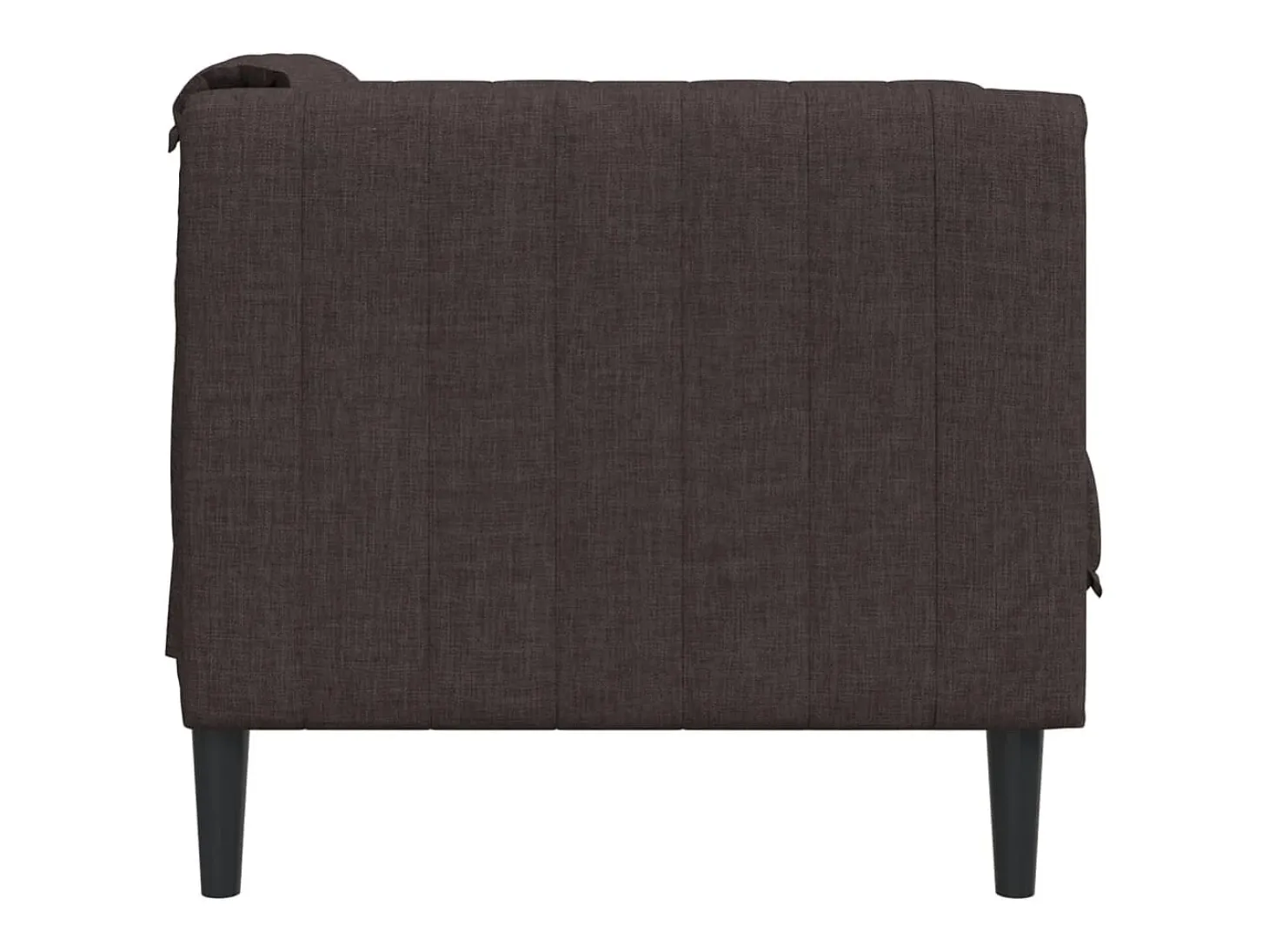 Sillón de tela marrón oscuro