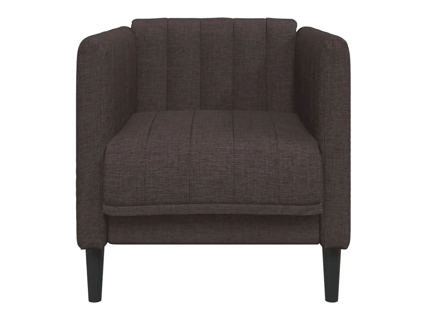 Sillón de tela marrón oscuro