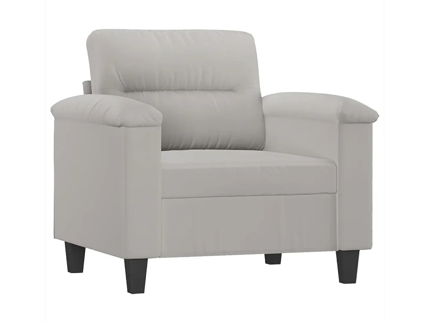 Sillón de tela microfibra gris claro 60 cm