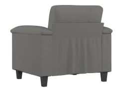 Sillón de tela microfibra gris oscuro 60 cm
