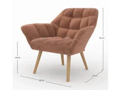 Sillón de tela rojo antiguo - Simba
