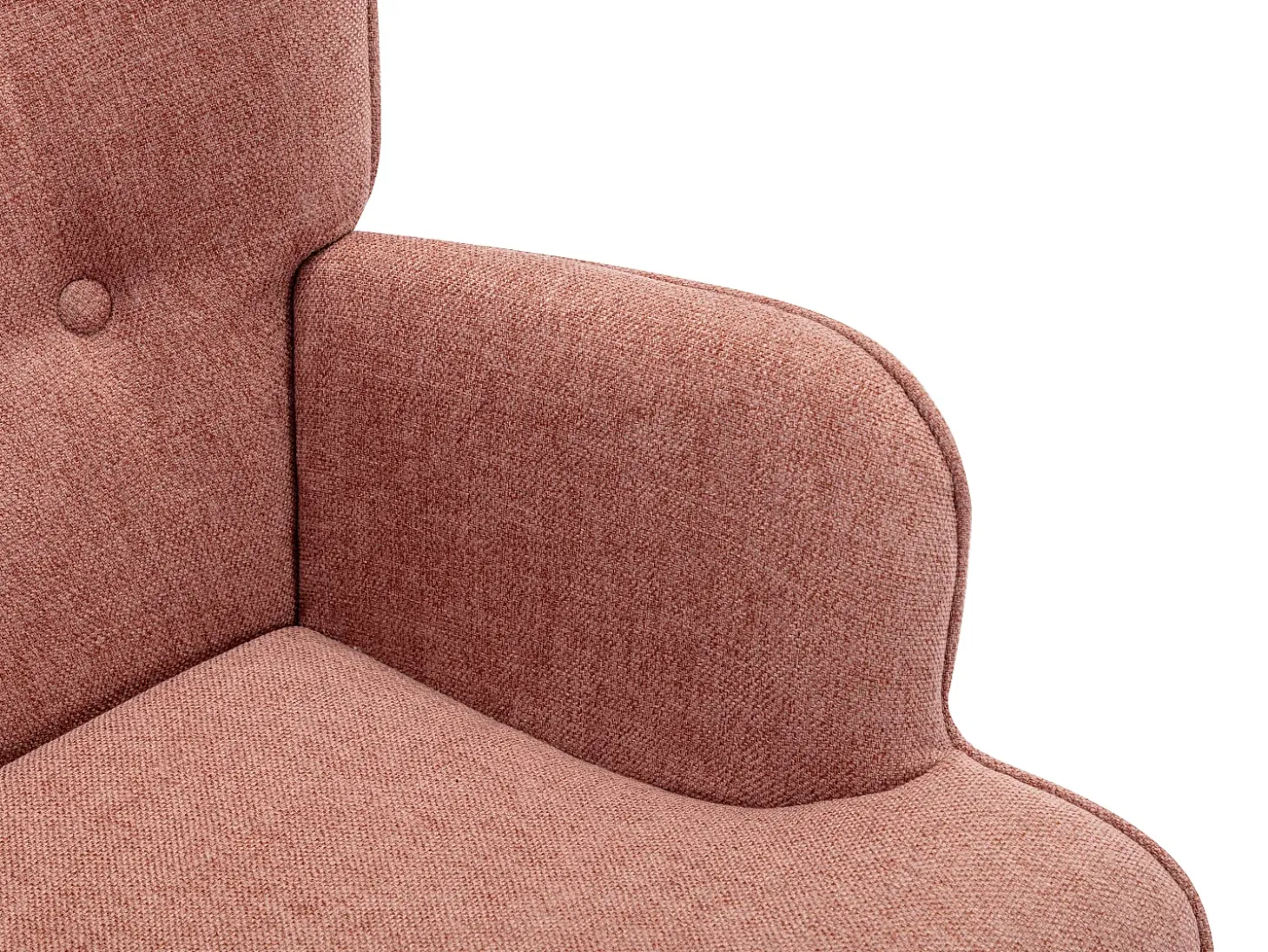 Sillón de tela rosa capitoné estilo escandinavo VATELY