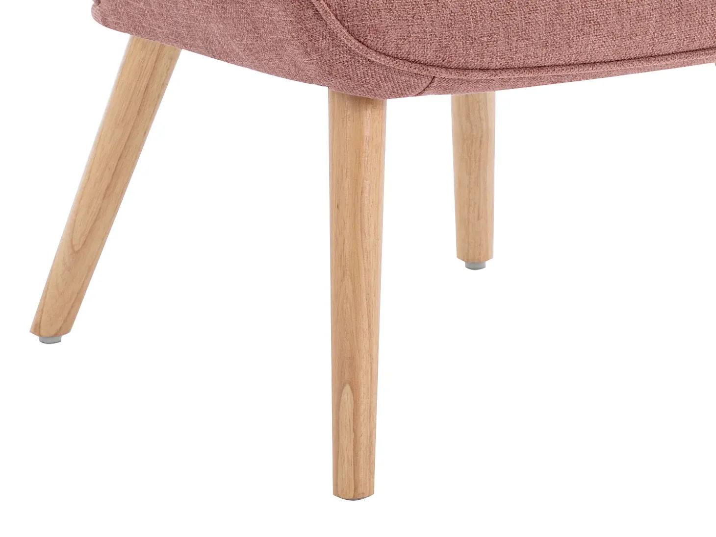 Sillón de tela rosa capitoné estilo escandinavo VATELY