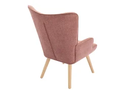 Sillón de tela rosa capitoné estilo escandinavo VATELY