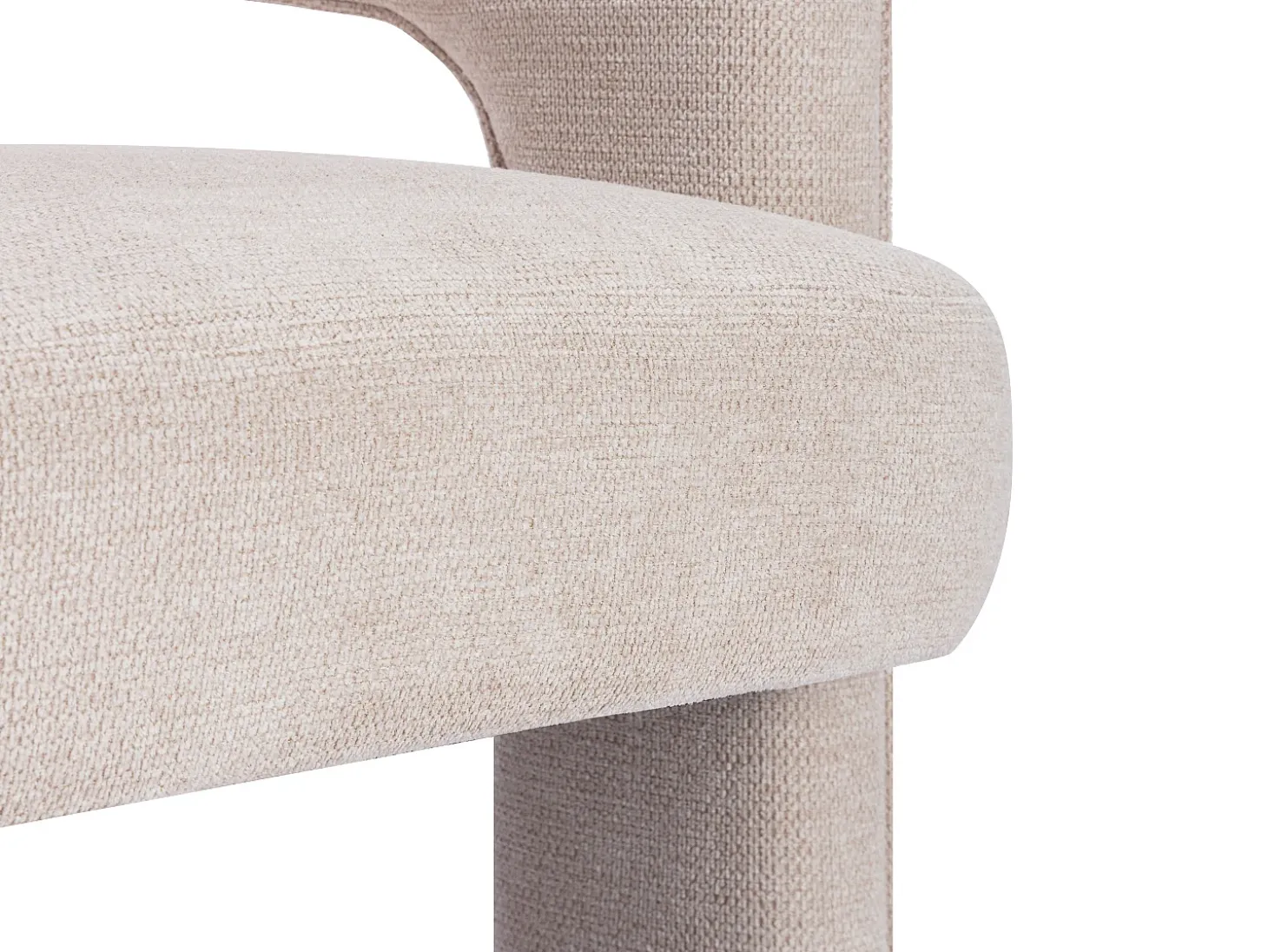 Sillón de tela texturizada color beige FONTANOVA