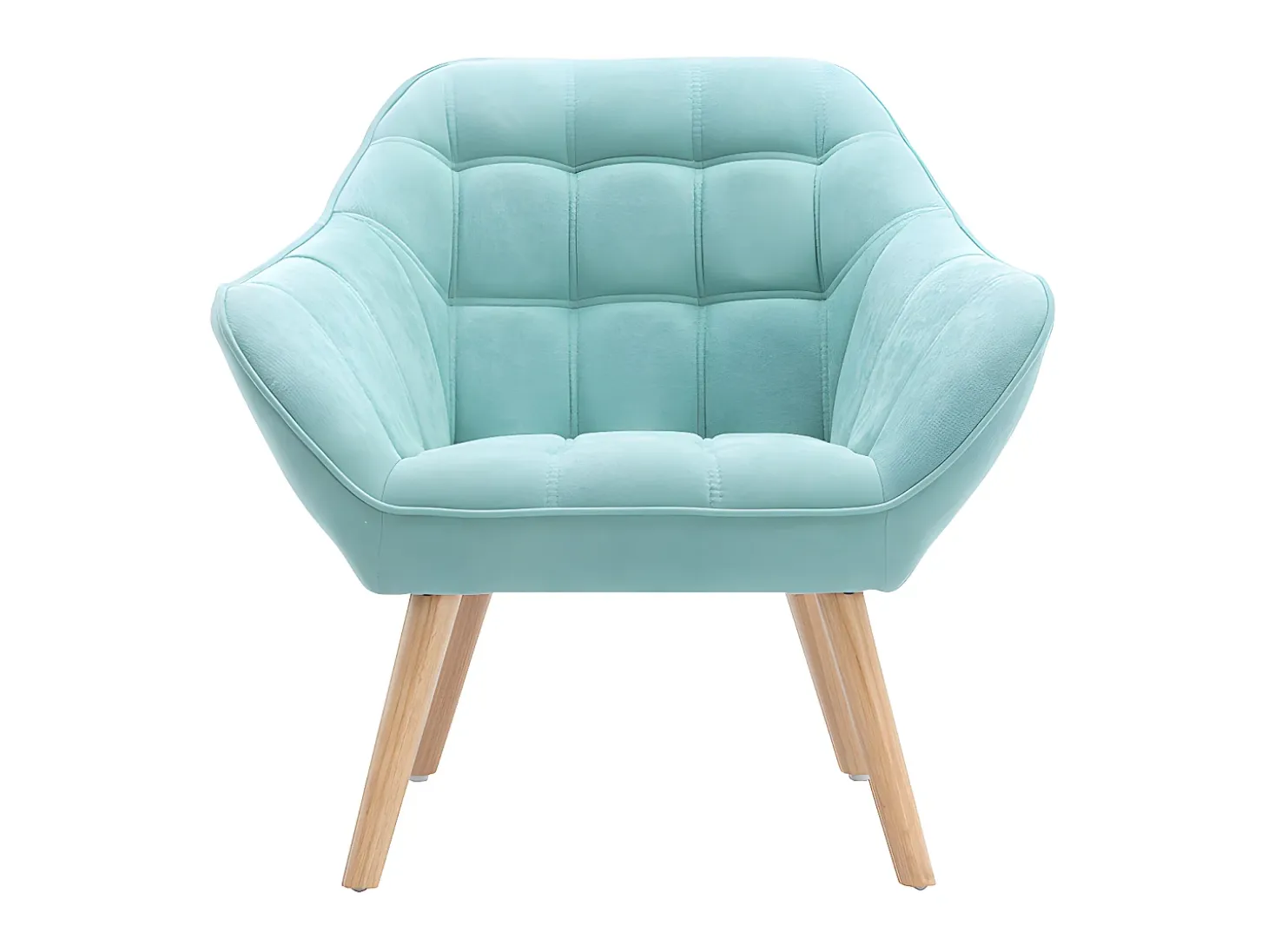 Sillón de tela verde agua acolchado. Estilo escandinavo. CASERTA
