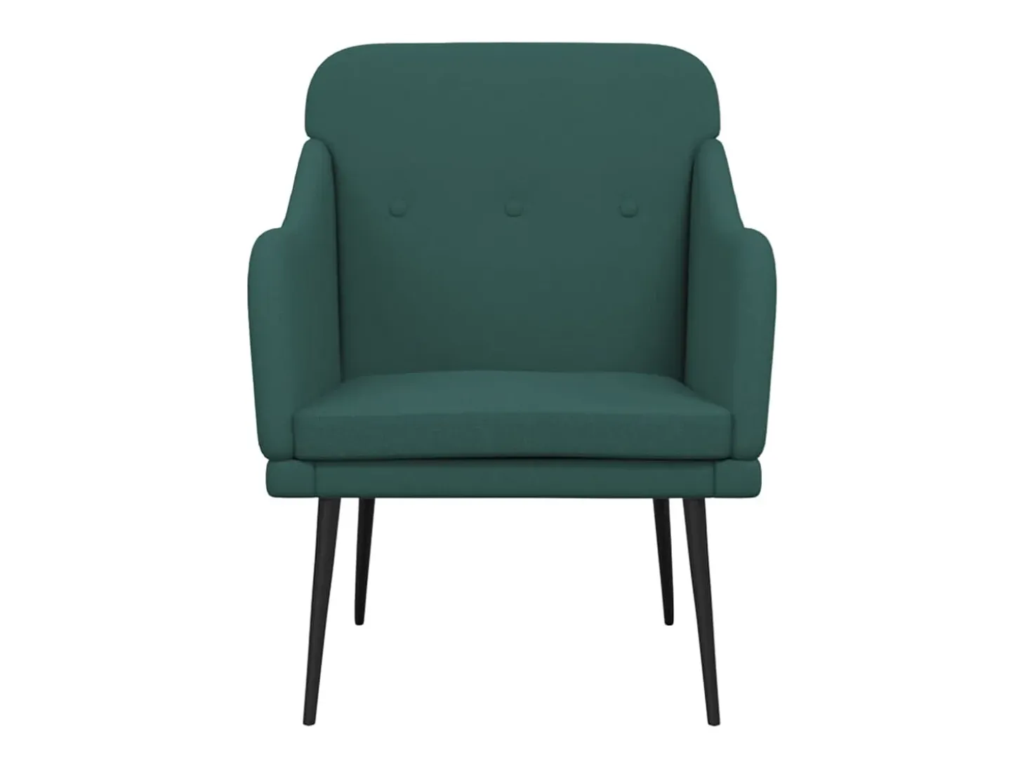 Sillón de tela verde oscuro 63x76x80 cm