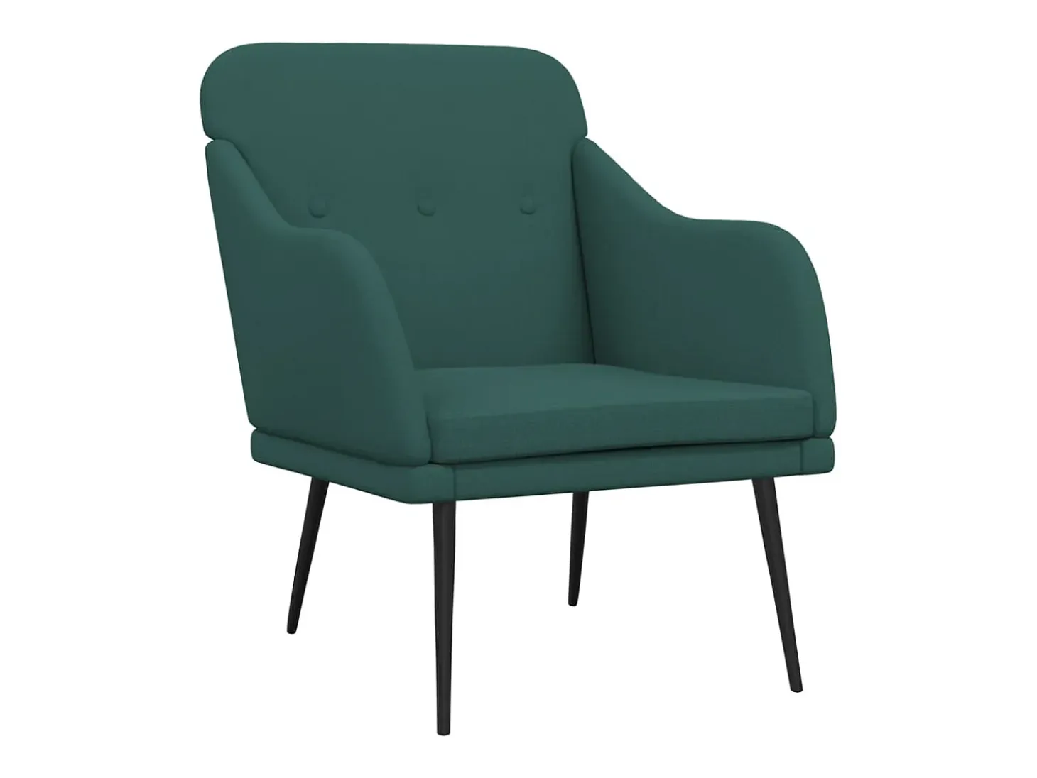 Sillón de tela verde oscuro 63x76x80 cm