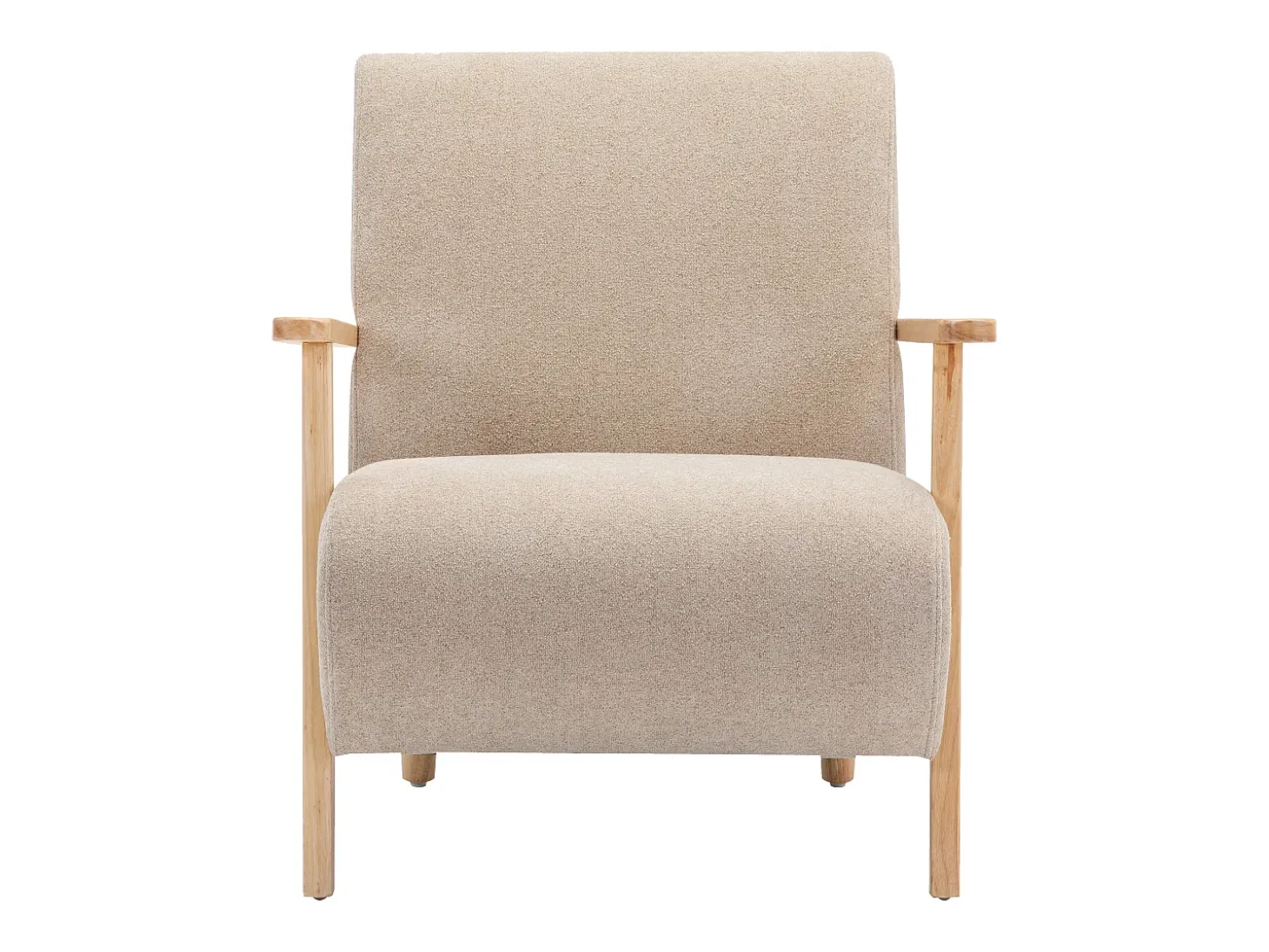 Sillón de tela y madera beige. Estilo contemporáneo. JULOMO