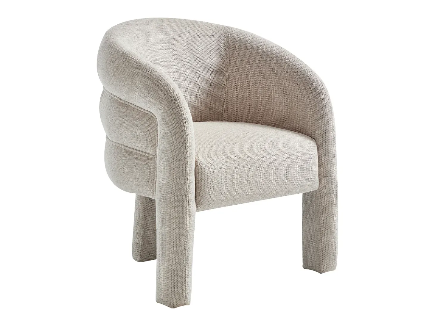 Sillón de tendencia en tela texturizada color beige ZELUVA