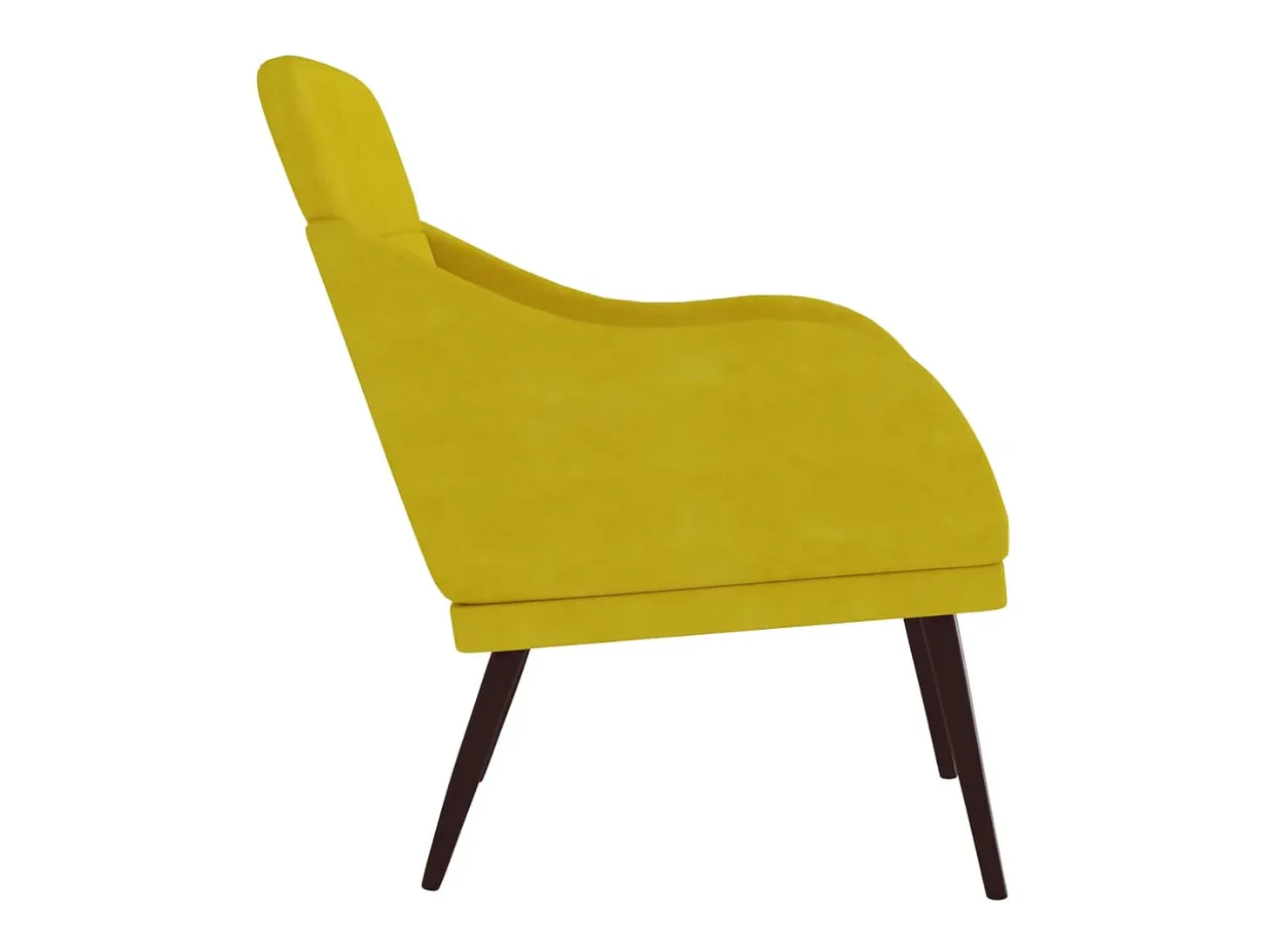 Sillón de terciopelo amarillo 63x76x80 cm