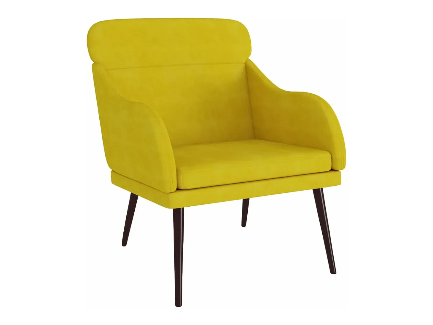Sillón de terciopelo amarillo 63x76x80 cm