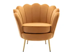 Sillón de terciopelo amarillo mostaza patas doradas DANDELION